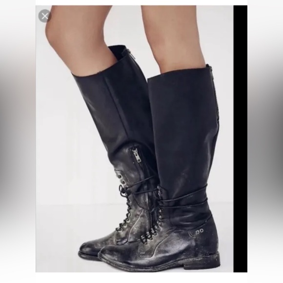 Very Rare People x Bed Stu Wesley Tall Boots Black Distressed Moto 7.5 8 38 - Picture 1 of 11